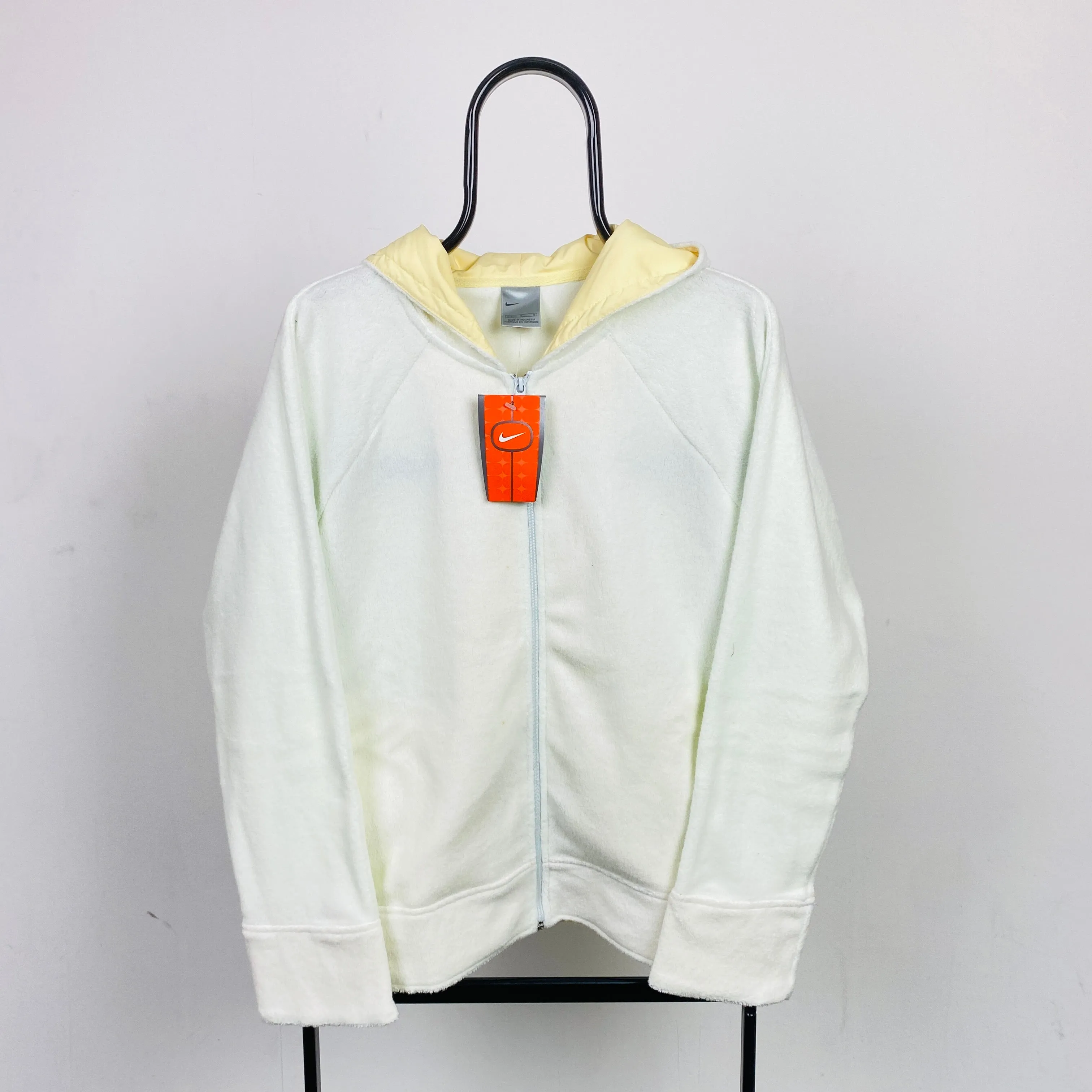 00s Nike Teddy Fleece Hoodie Cream White Large