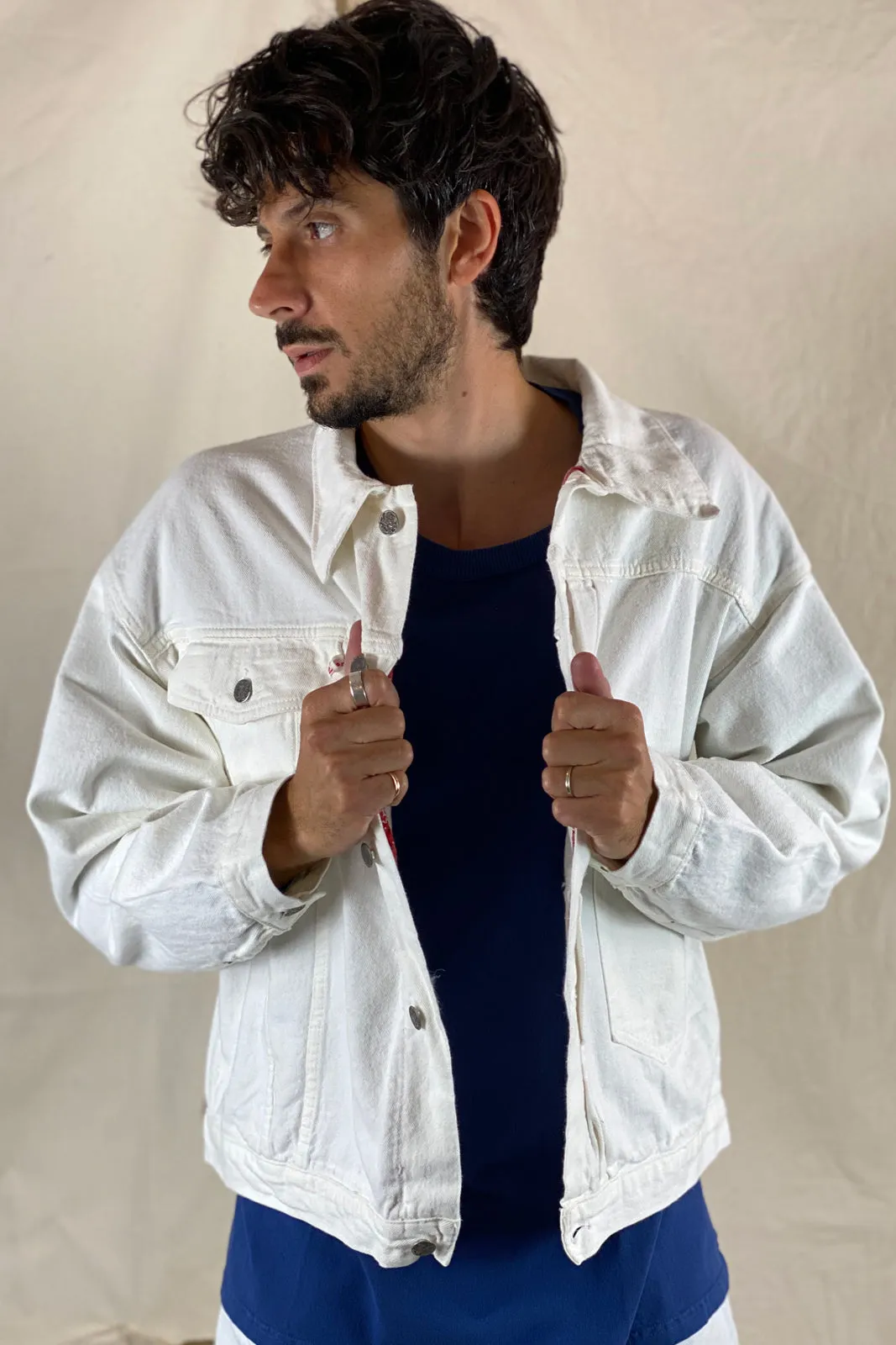 2020 Denim Jacket in Off White