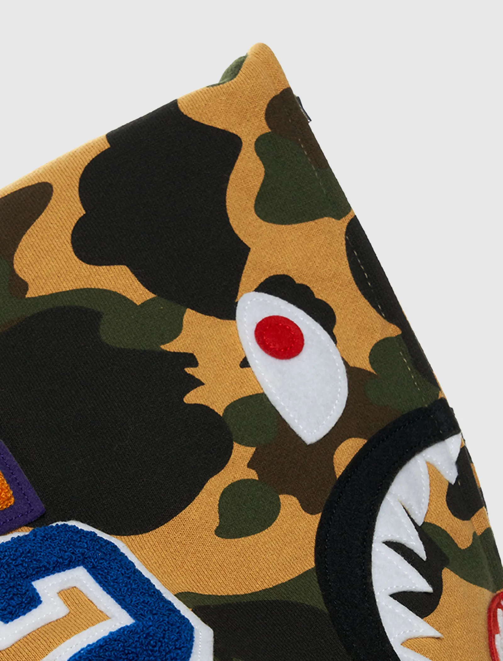 A BATHING APE 1ST CAMO SHARK HOODIE   YELLOW