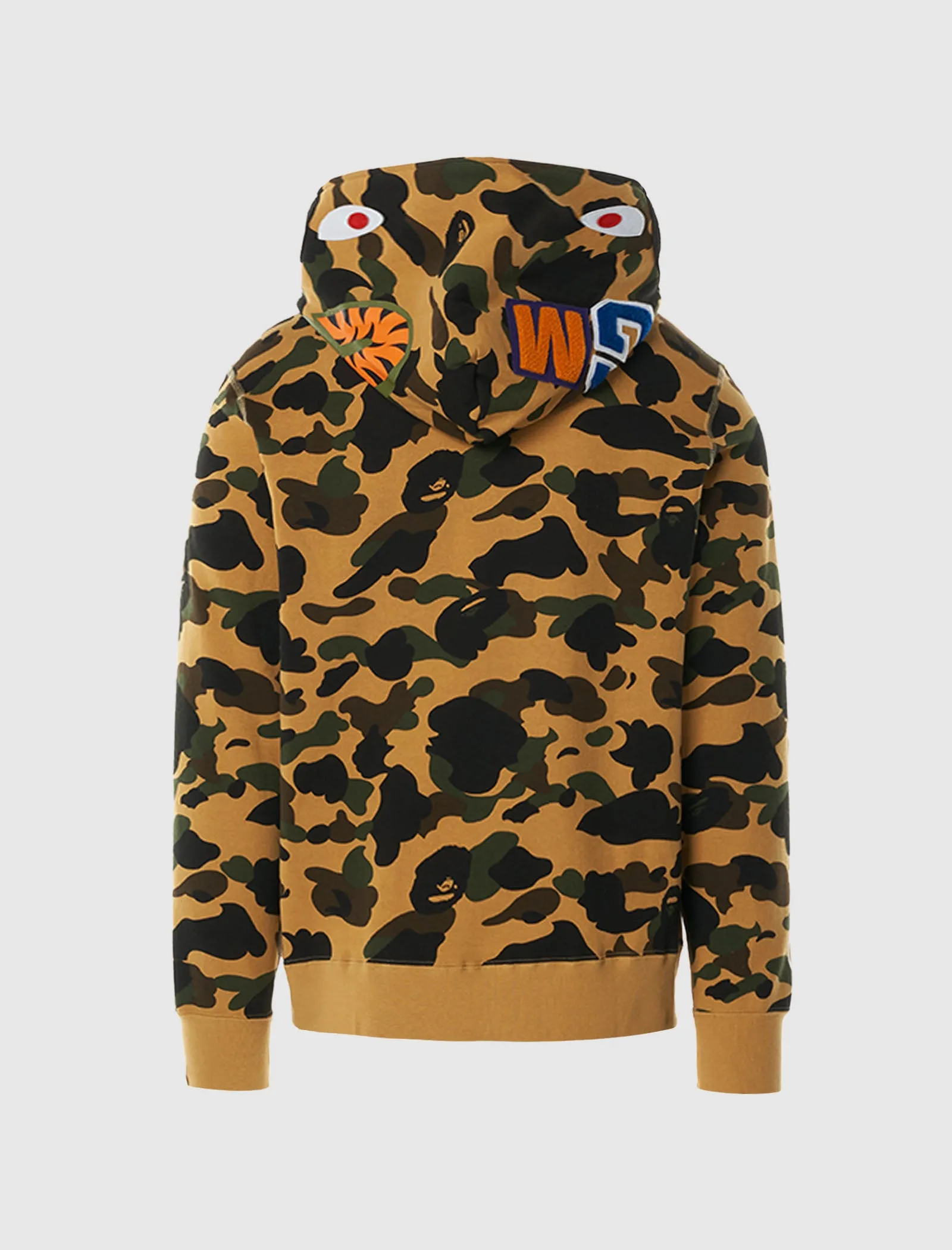 A BATHING APE 1ST CAMO SHARK HOODIE   YELLOW