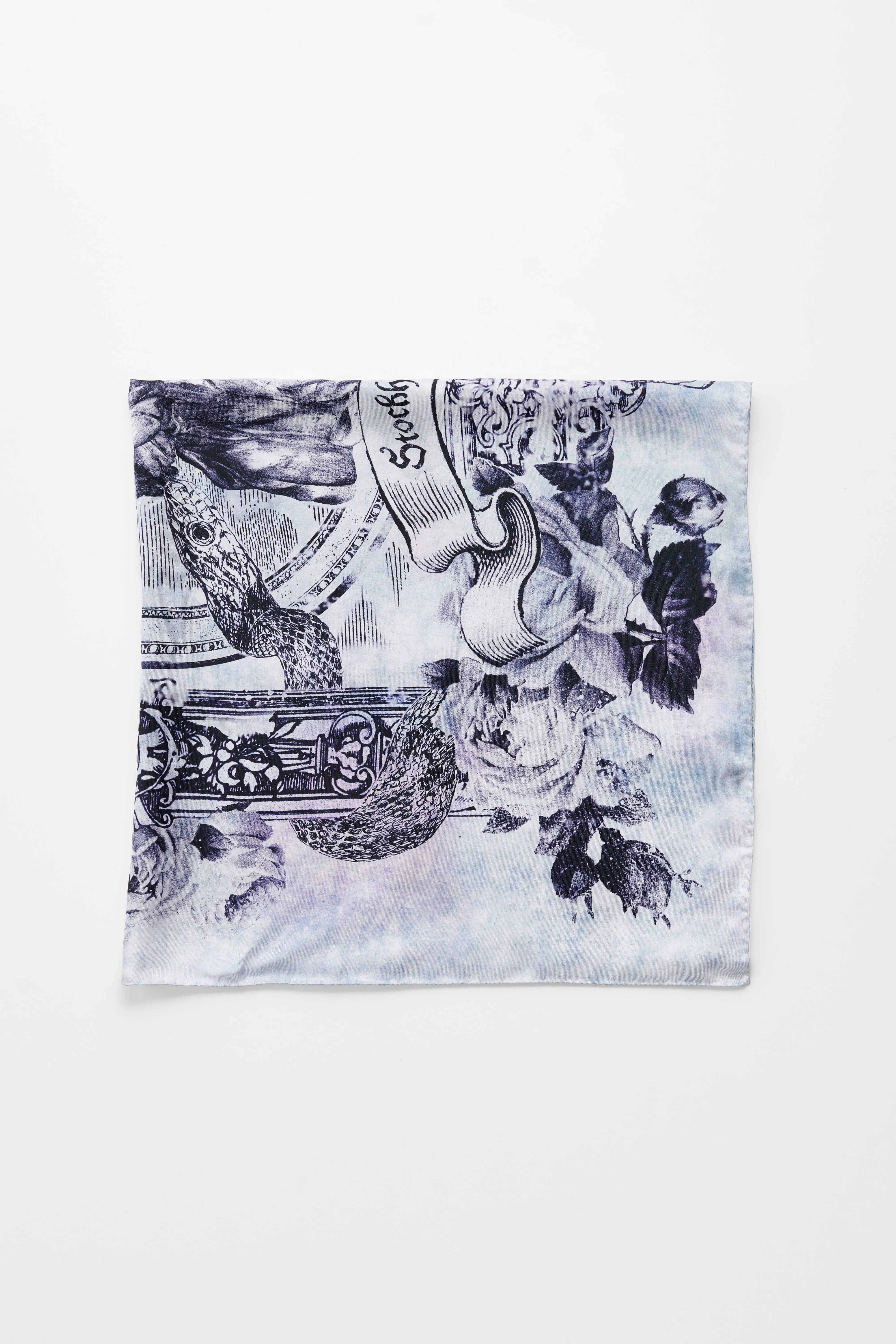 Acne Studios Printed Scarf Denim Blue