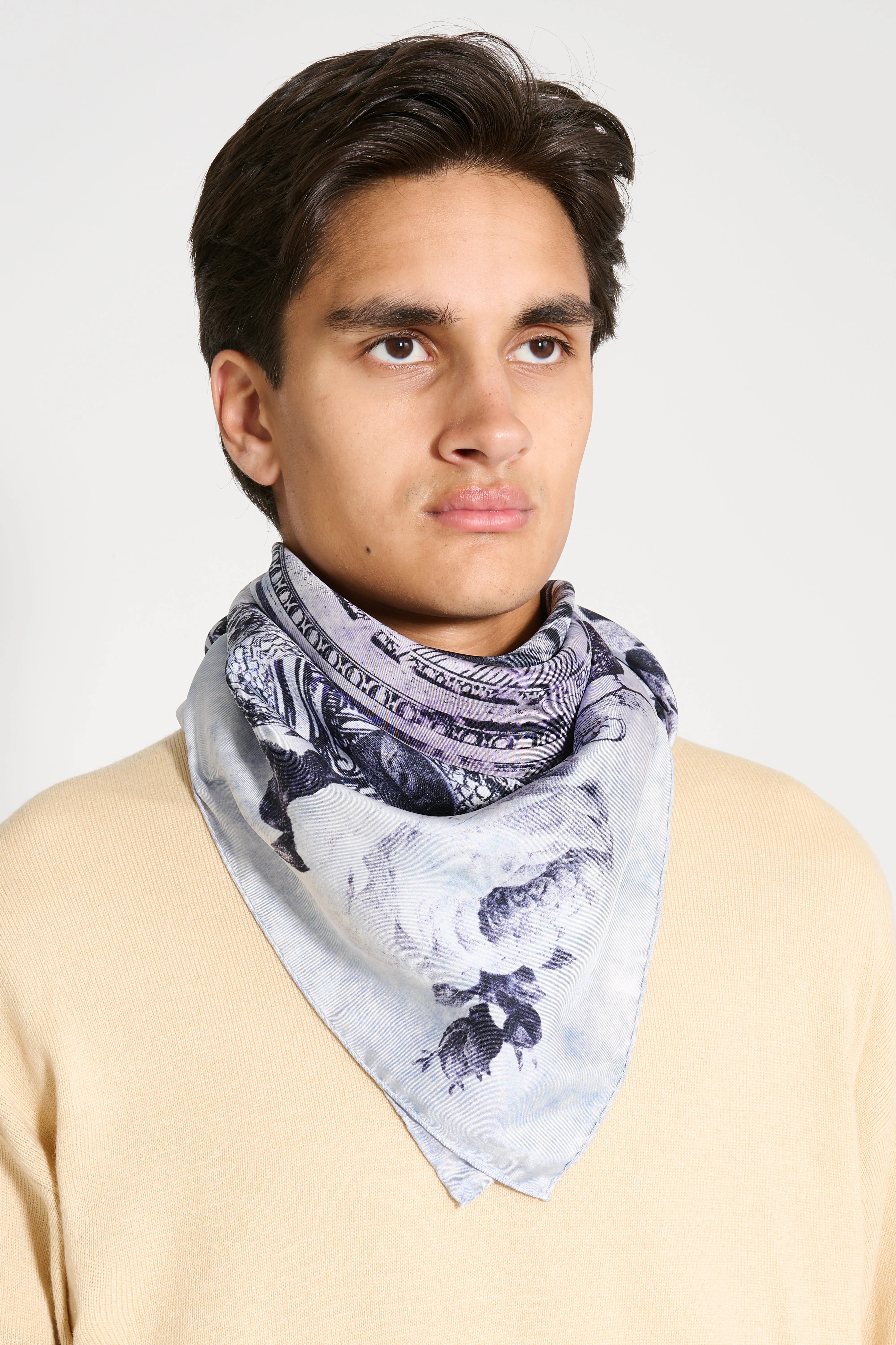 Acne Studios Printed Scarf Denim Blue