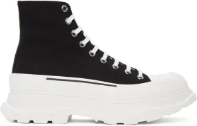 Alexander McQueen Black & White Tread Slick Hi Sneakers