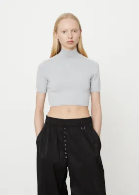 Alexander Wang -  Cropped Pullover with Printed Reflective Logo - Shirt