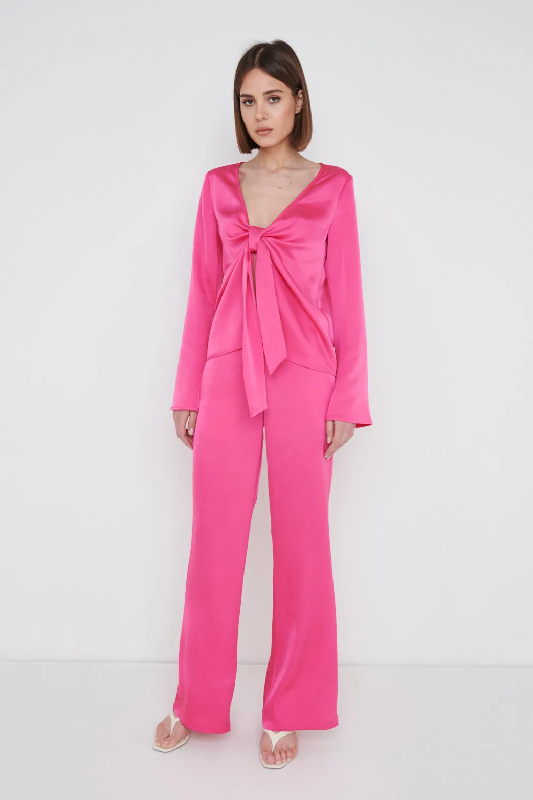 Ashley Straight Leg Trousers - Fuchsia