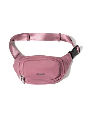 Baggallini On The Go Belt Bag Waist Pack in Mauve Twill