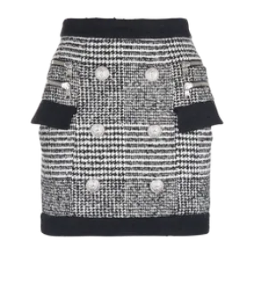 Balmain Checkered Skirt