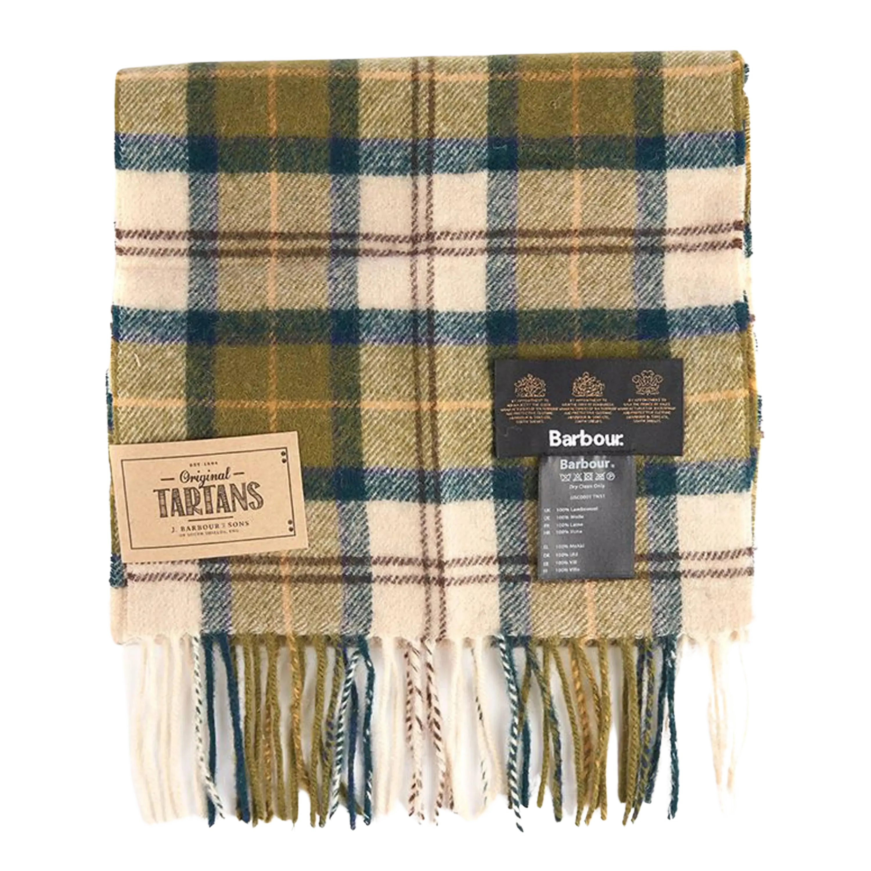 Barbour Tartan Lambswool Scarf in Ancient