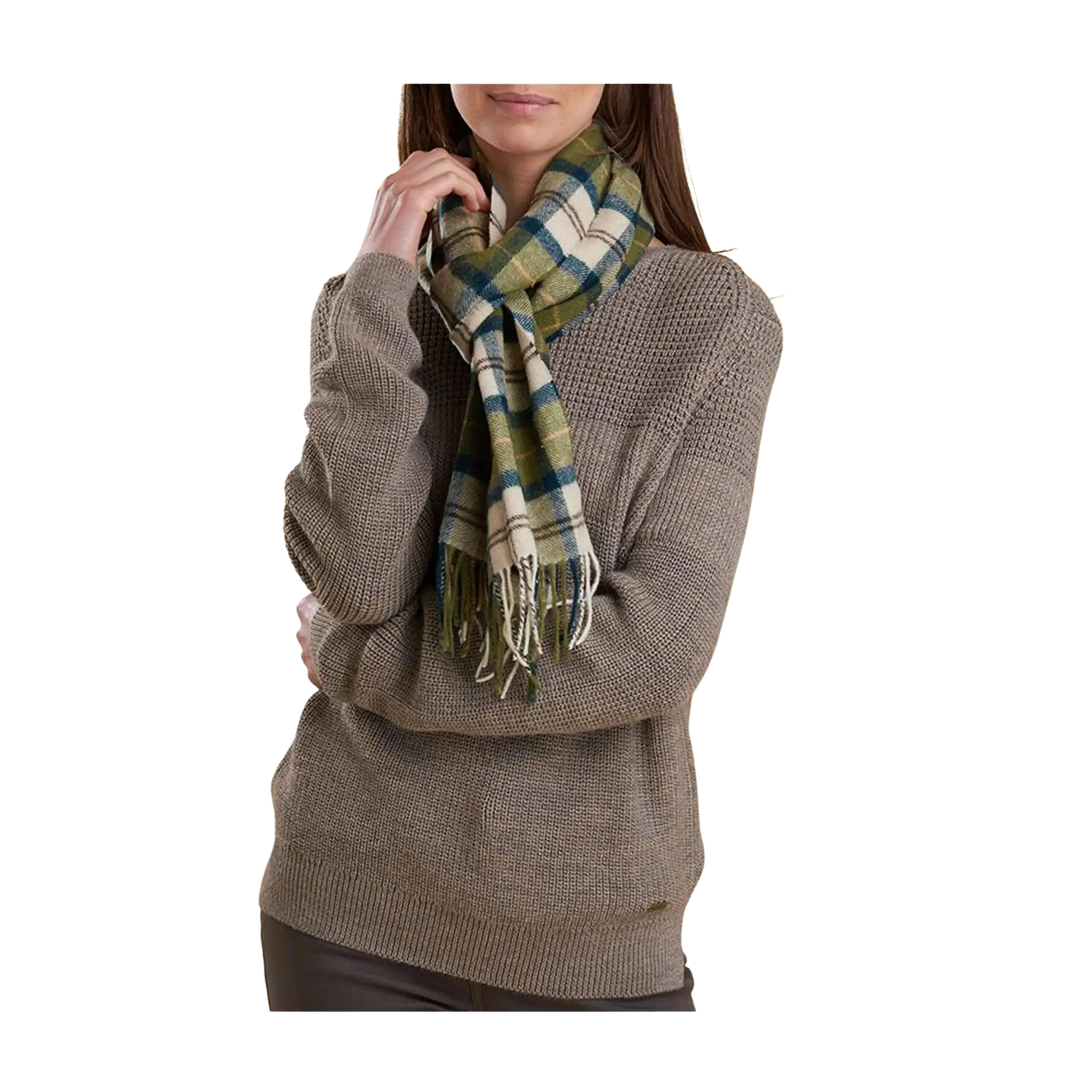 Barbour Tartan Lambswool Scarf in Ancient