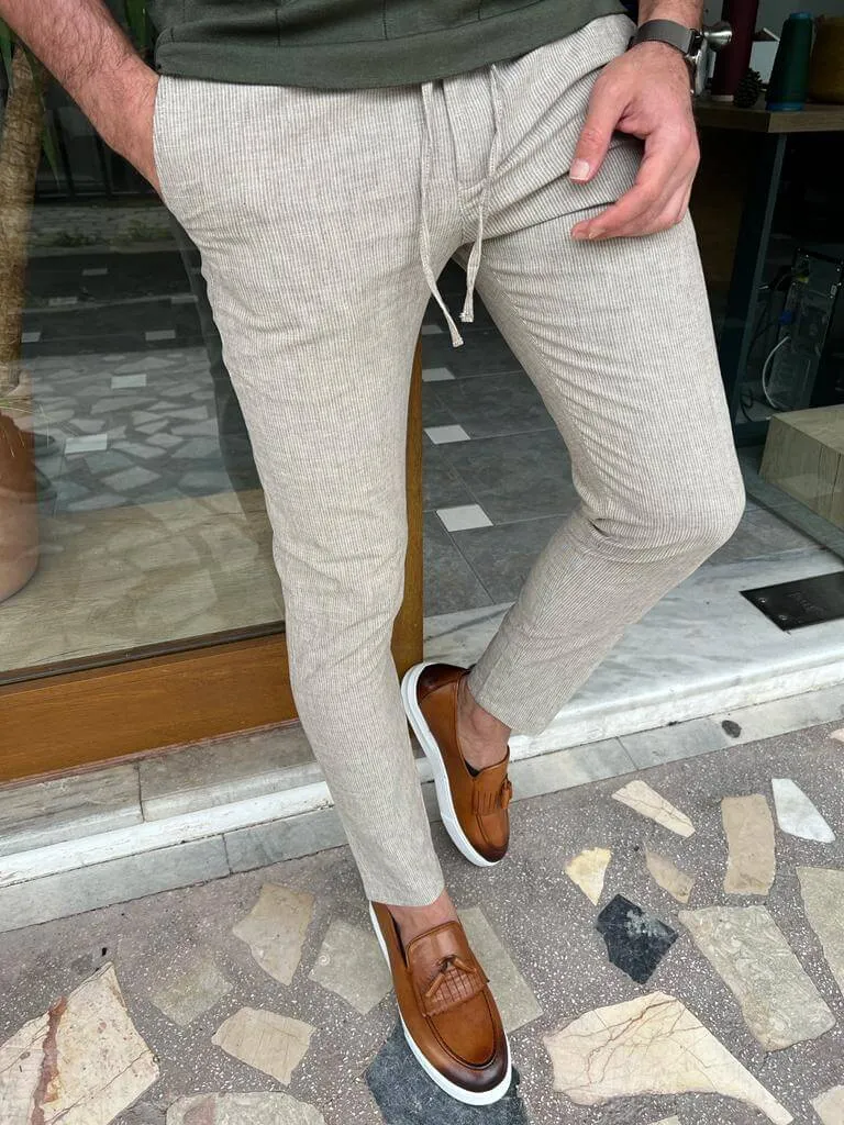 Beige Linen Trousers