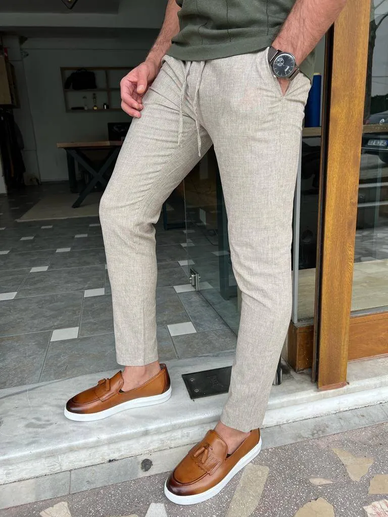 Beige Linen Trousers