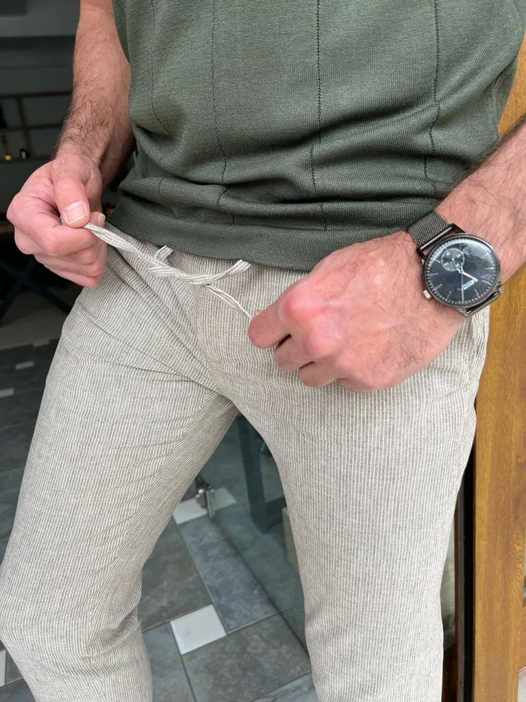 Beige Linen Trousers