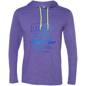 Bible Verse Men Long Sleeve T-Shirt Hoodie - Lead Me To The Rock That Is Higher Than I ~Psalm 61:2~ Design 7