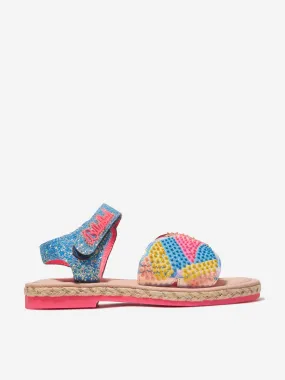 Billieblush Girls Sequin And Pearl Butterfly Sandals in Blue