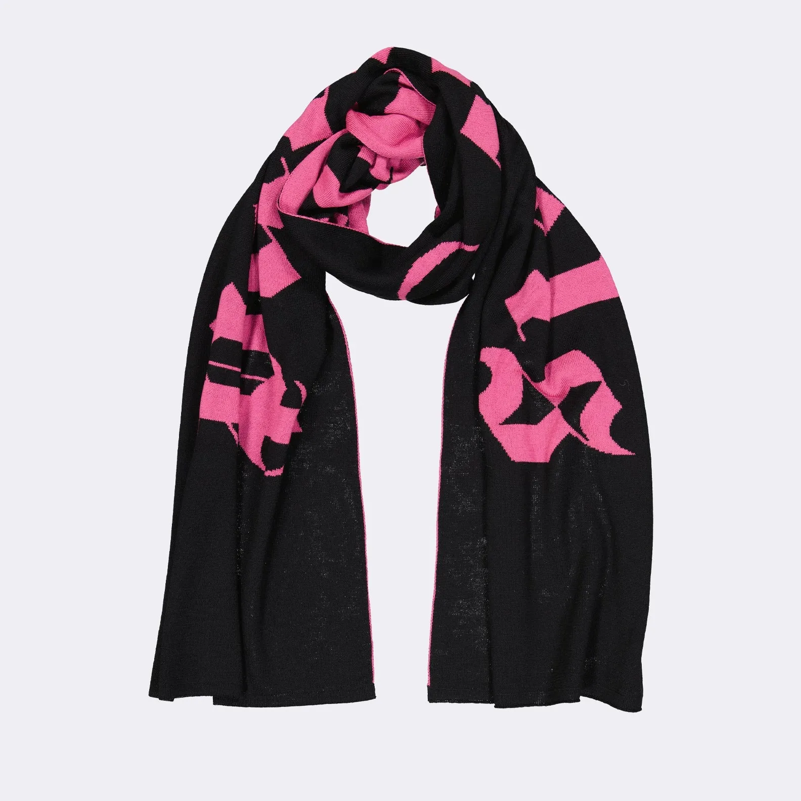 Black and Pink Logo Scarf