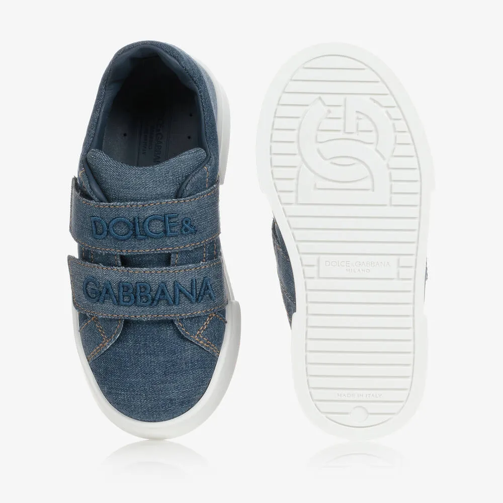 Blue Denim Logo Trainers