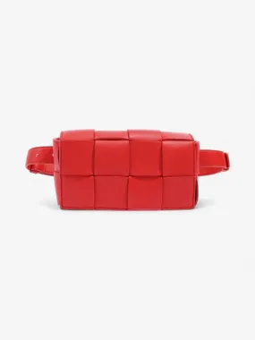 Bottega Veneta Cassette Belt Bag Red Leather