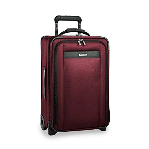 Briggs & Riley Transcend-Softside Expandable Tall Carry-On Upright Luggage, Merlot, 22-Inch