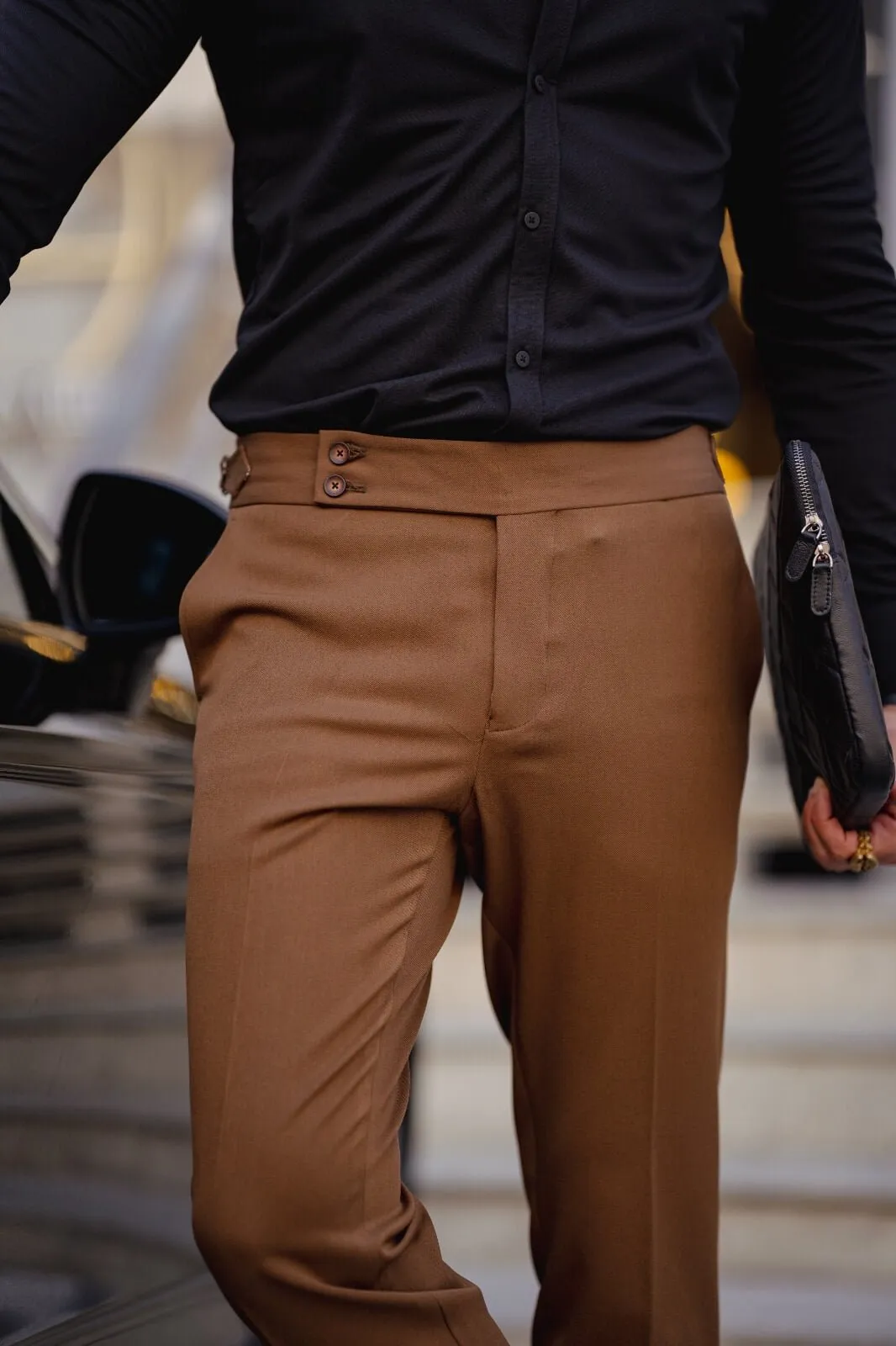 Camel Fabric Trousers