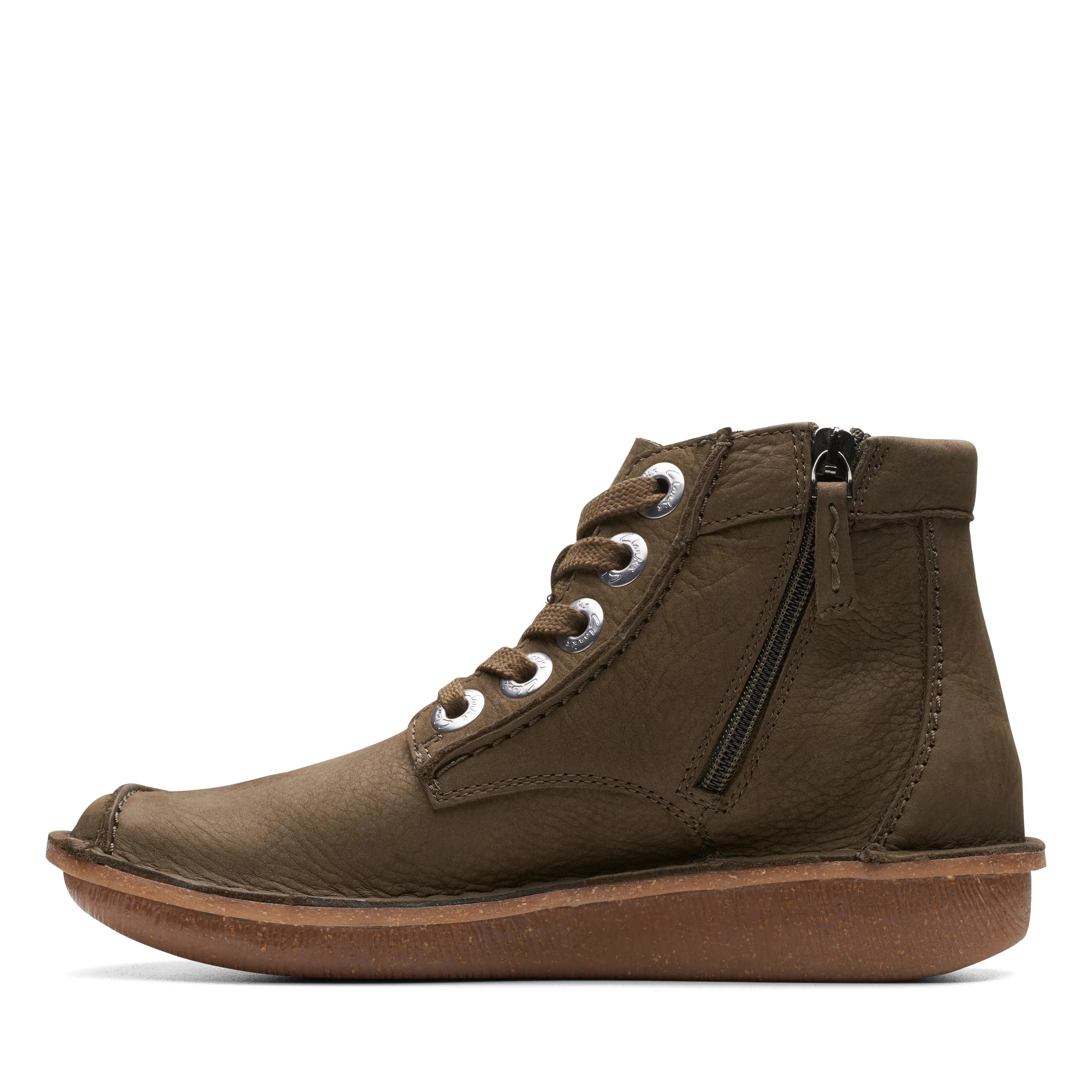 CLARKS | BOTINES MUJER | FUNNY CEDAR DARK OLIVE NUBUCK | VERDE