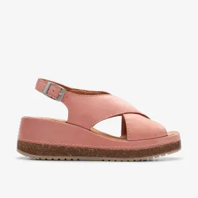 Clarks Kassanda Step Sandal in Peach & Blue