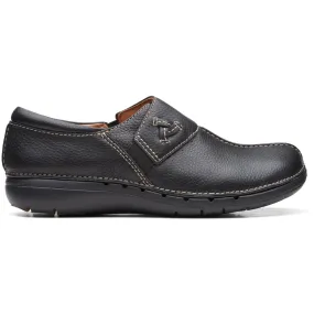 Clarks Un Loop Ave Slip-On Black Leather (Women's)