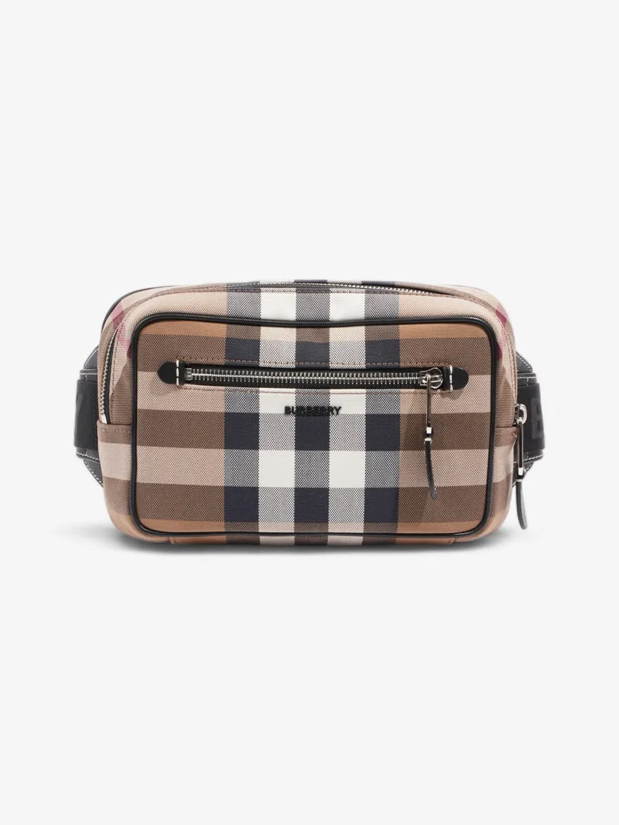 Double Zip Belt Bag Dark Birch Brown Cotton