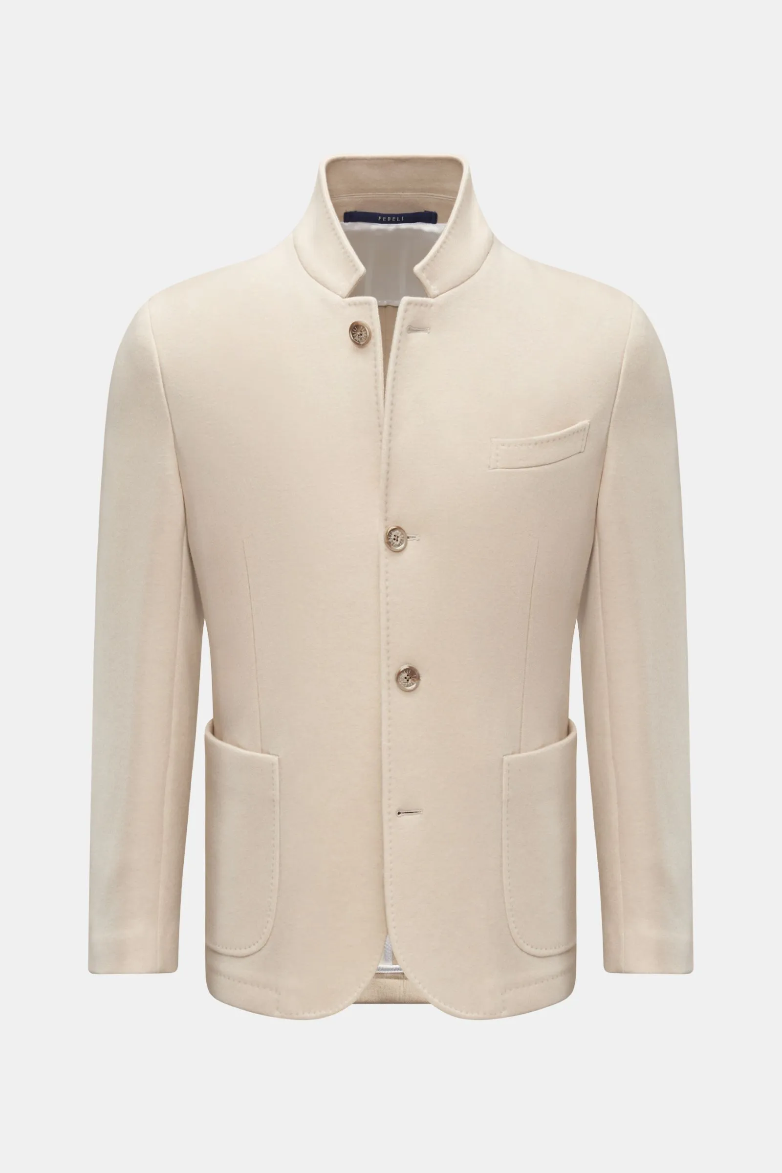 FEDELI cashmere jersey smart-casual jacket 'Damon' sand