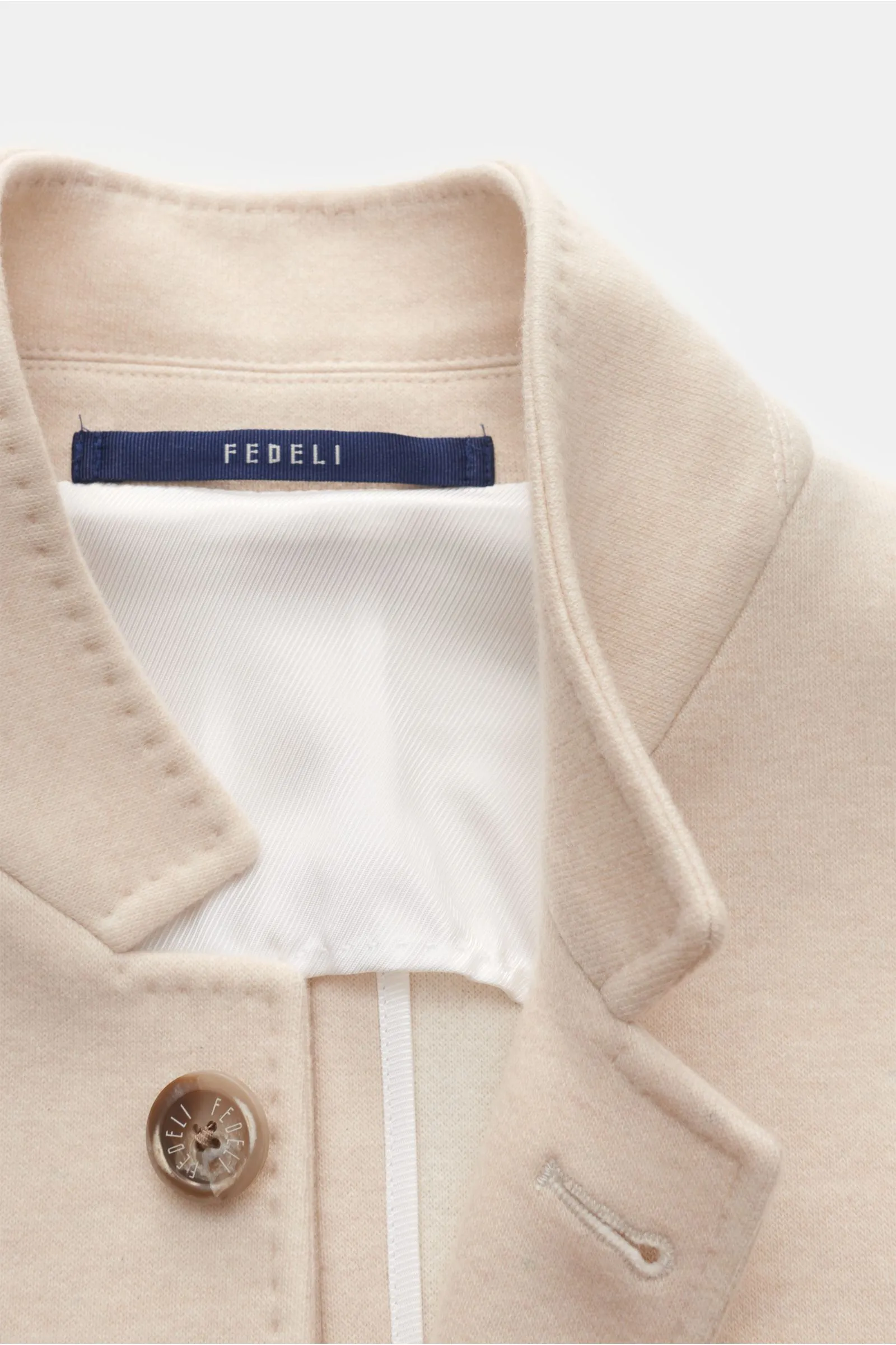 FEDELI cashmere jersey smart-casual jacket 'Damon' sand