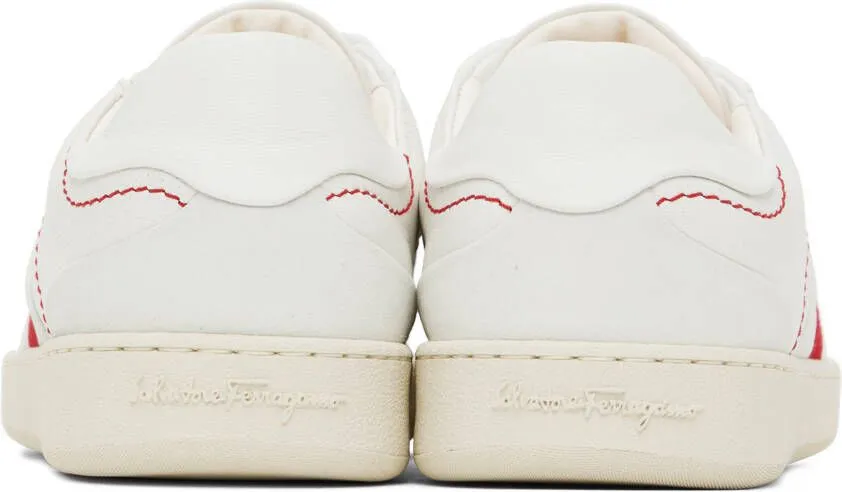 Ferragamo White Garda Low Sneakers