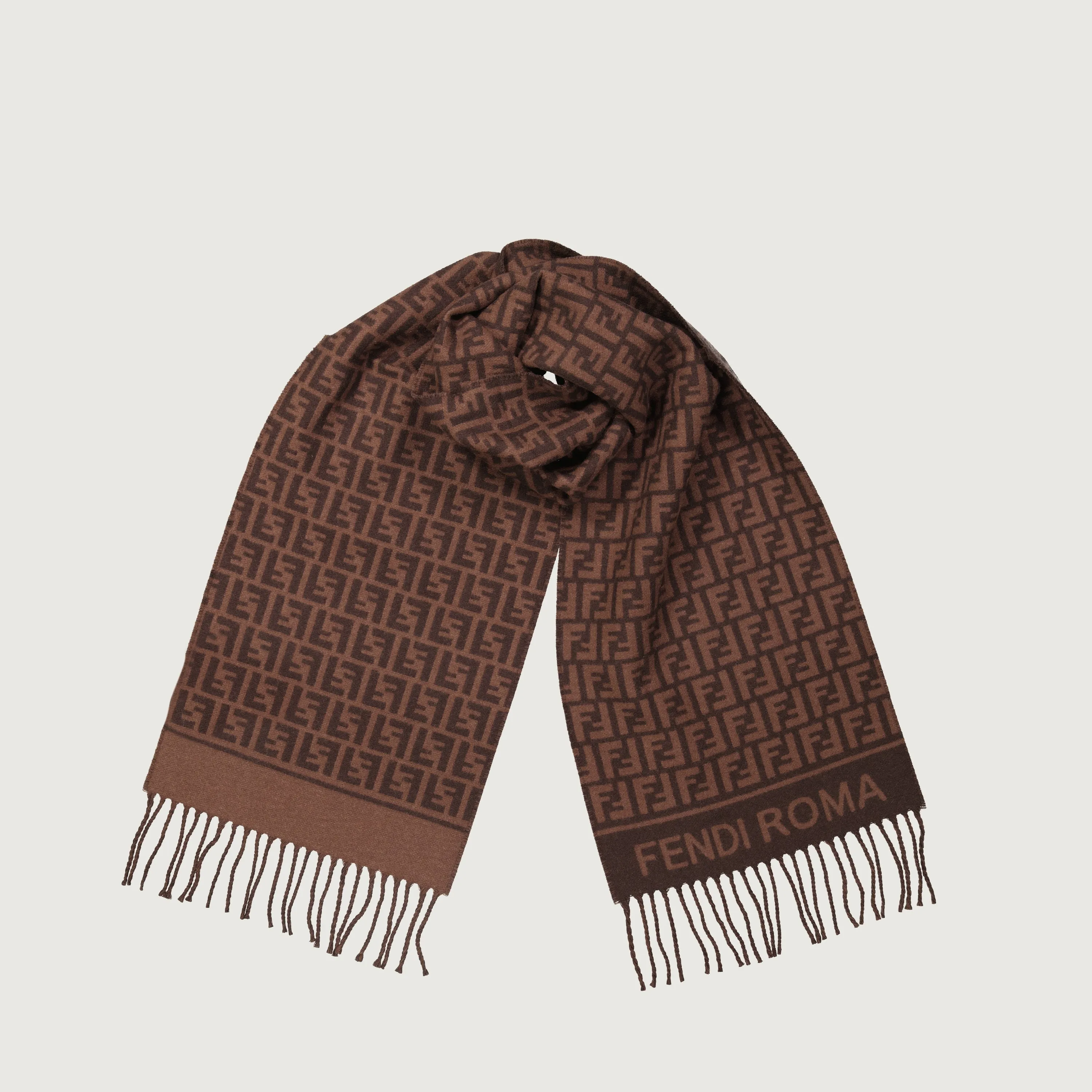 FF Logo Scarf in Brown