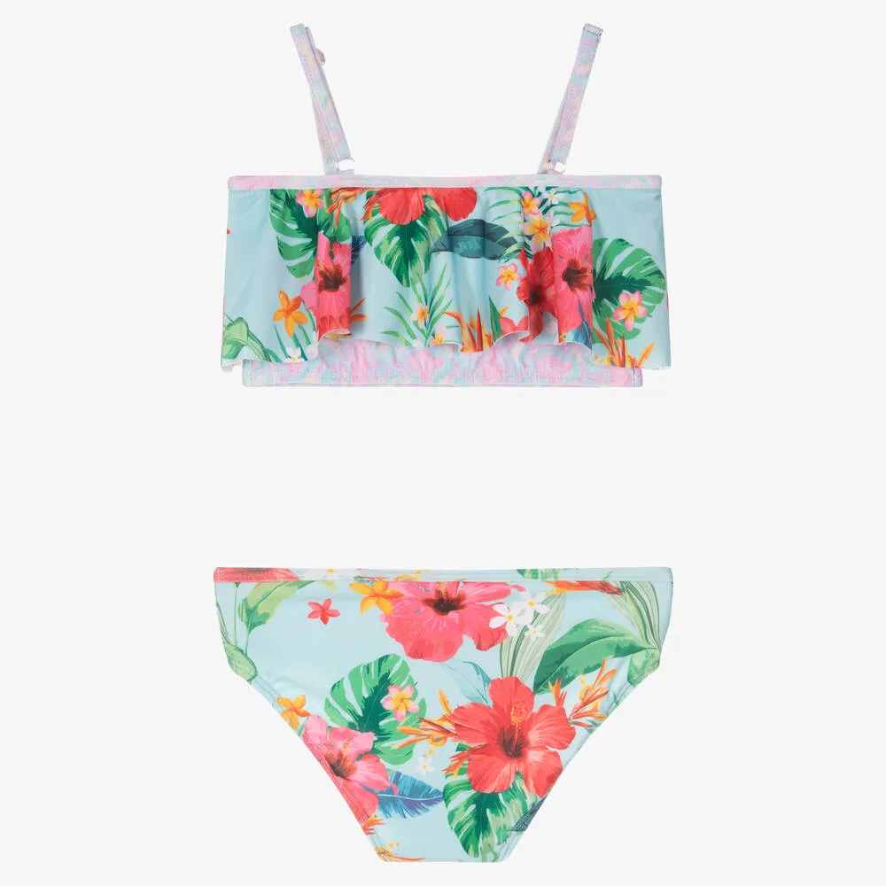 Girls Blue Floral Bikini (UPF50+)