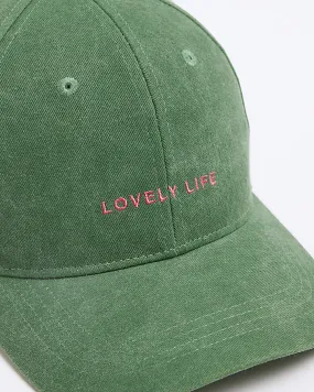 Green embroidered cap