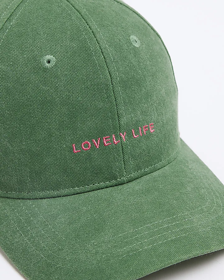 Green embroidered cap