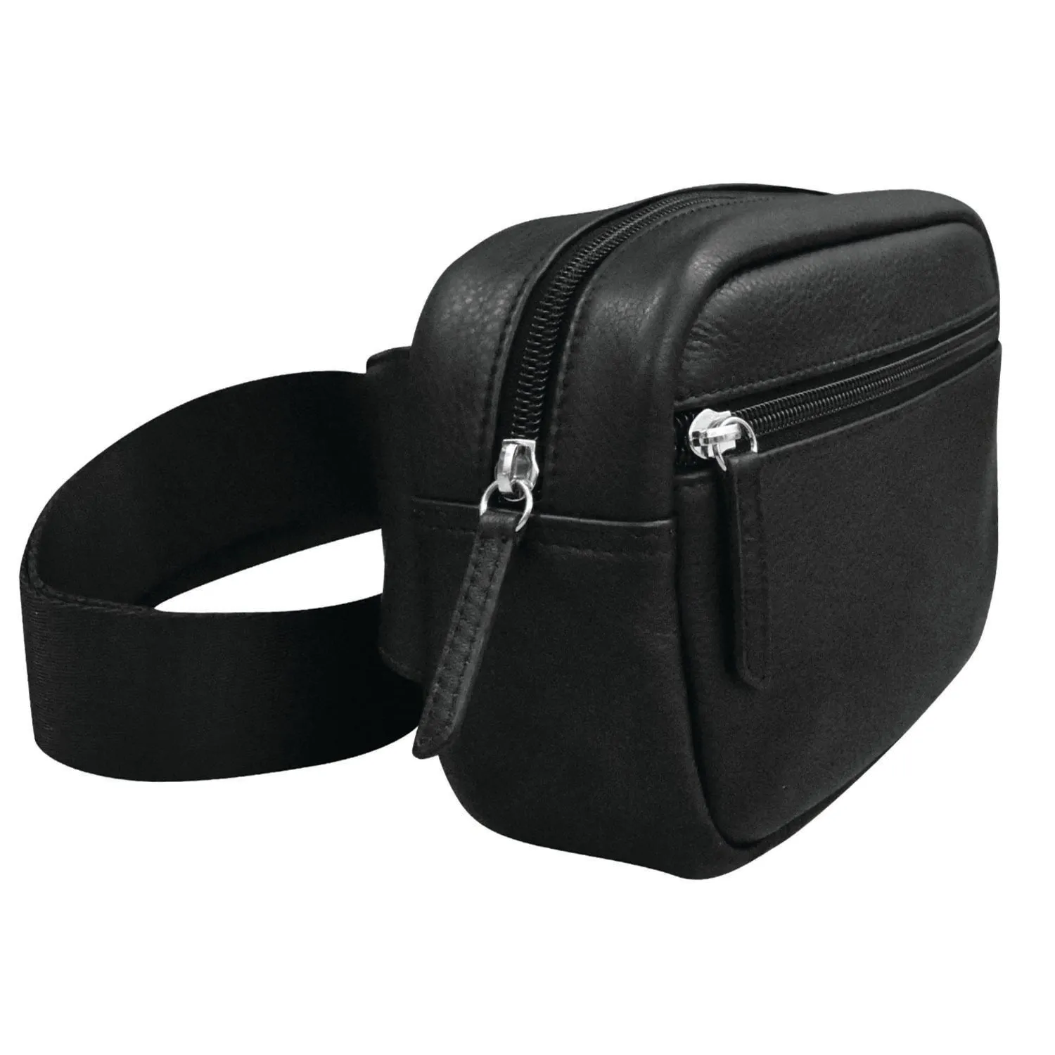 ili New York Zip Belt Bag Black Leather