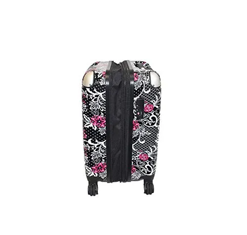 KARRIAGE-MATE Hardside Carryon Expandable Luggage with Spinner Wheels, TSA Lock (Paisley and Butterfly)