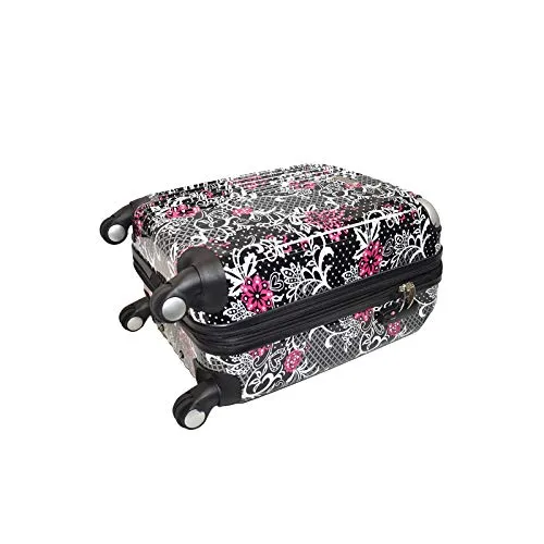 KARRIAGE-MATE Hardside Carryon Expandable Luggage with Spinner Wheels, TSA Lock (Paisley and Butterfly)