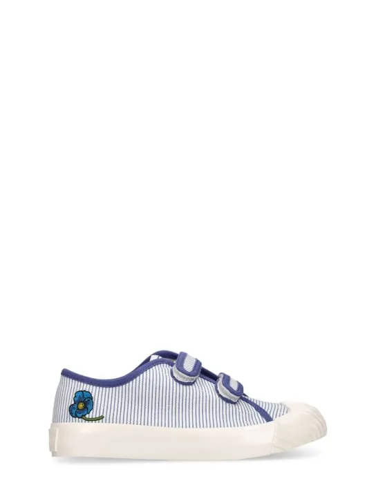 Kenzo Kids   Striped cotton strap sneakers 