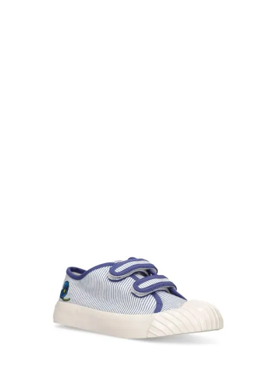 Kenzo Kids   Striped cotton strap sneakers 