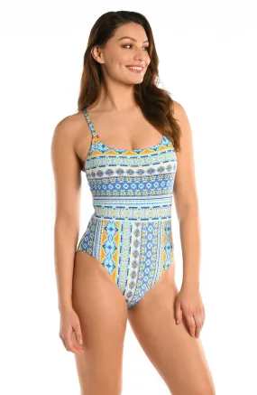 La Blanca SCARF CITY Lingerie One Piece in Ice Blue 