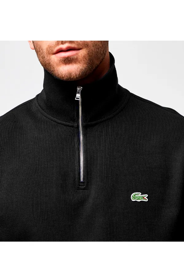 Lacoste Zip Knit Pullover Black