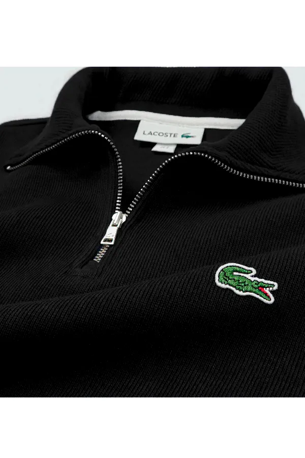 Lacoste Zip Knit Pullover Black