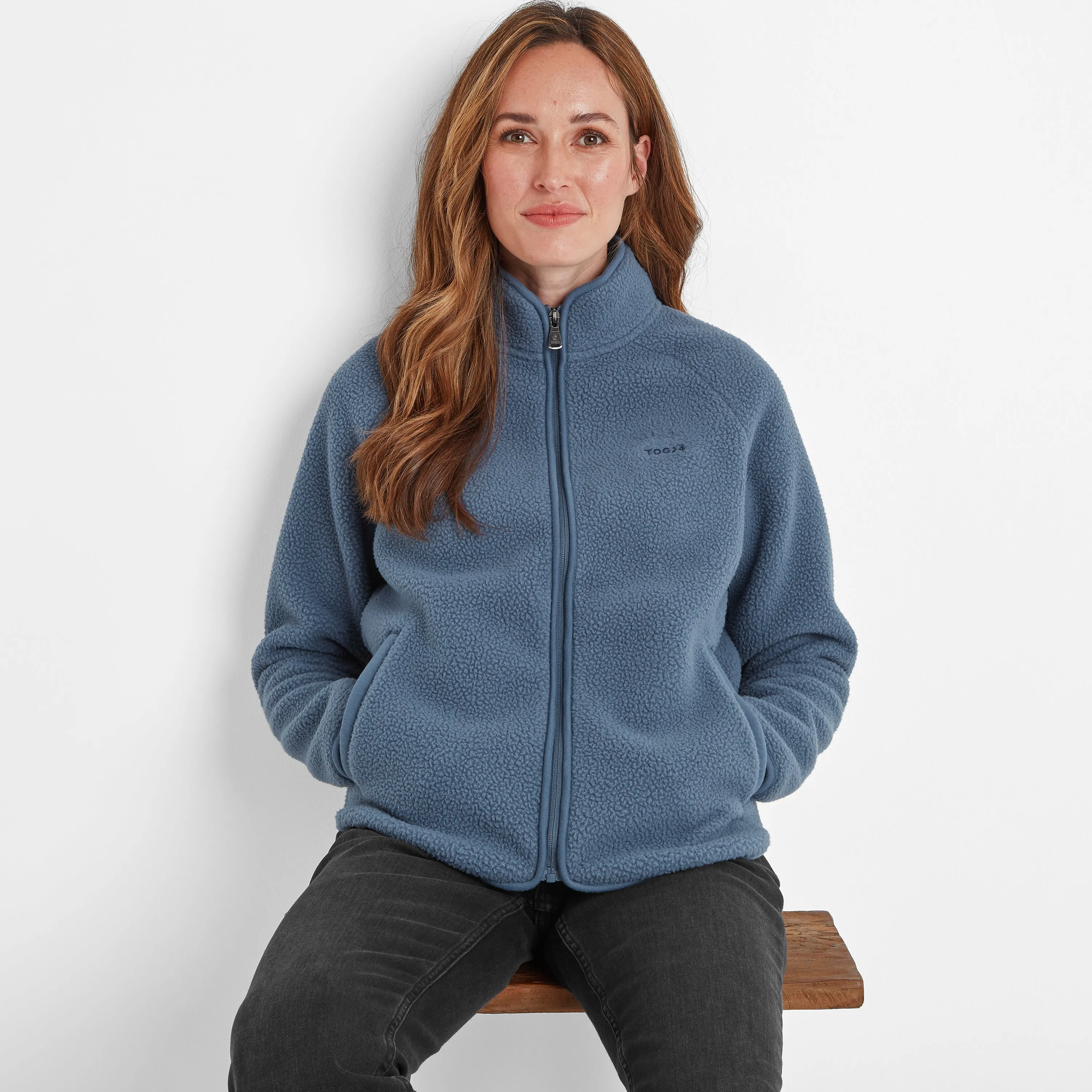 Leving Womens Sherpa Jacket - Blue Stone