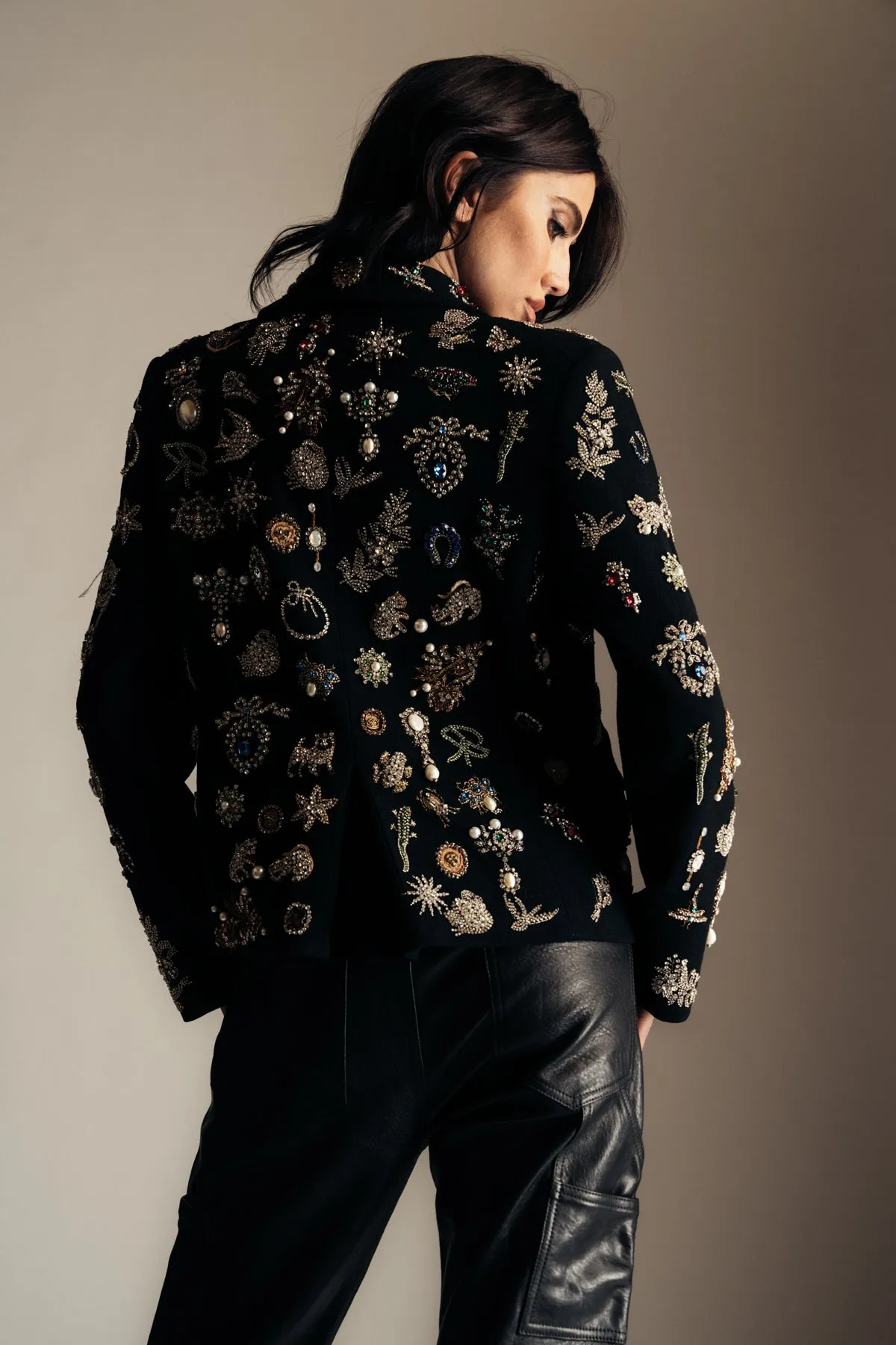 LIBERTINE | ‘EMBROIDERED BLACK DIAMOND PINS’ JACKET