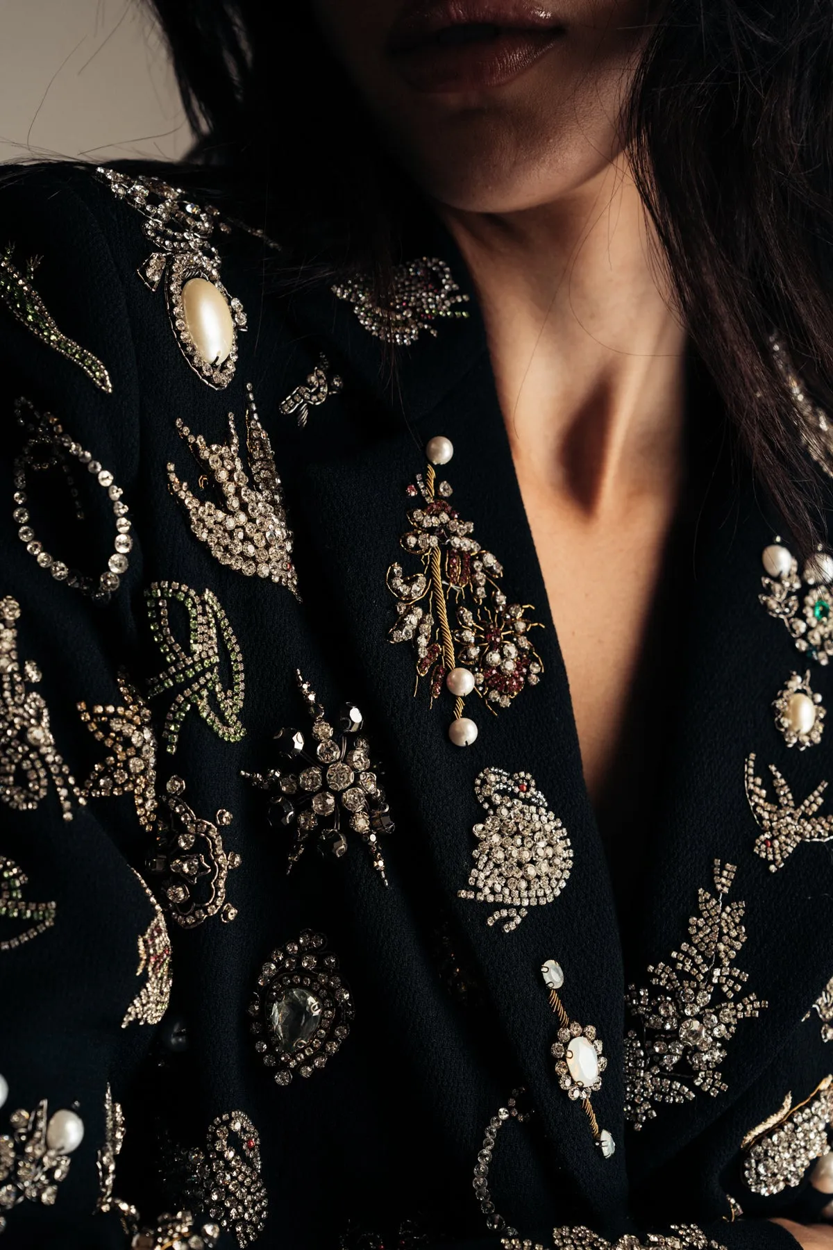 LIBERTINE | ‘EMBROIDERED BLACK DIAMOND PINS’ JACKET