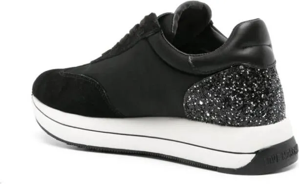 Love Moschino logo-lettering glitter sneakers Black