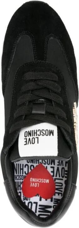 Love Moschino logo-lettering glitter sneakers Black