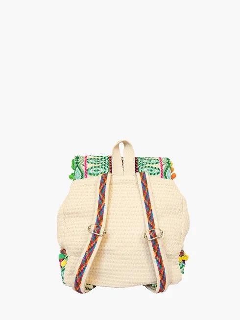 Magdelena Aztec Cotton Backpack w/ Tassels