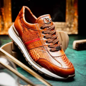 Marco Di Milano Brescia Honey Python & Calfskin Sneakers