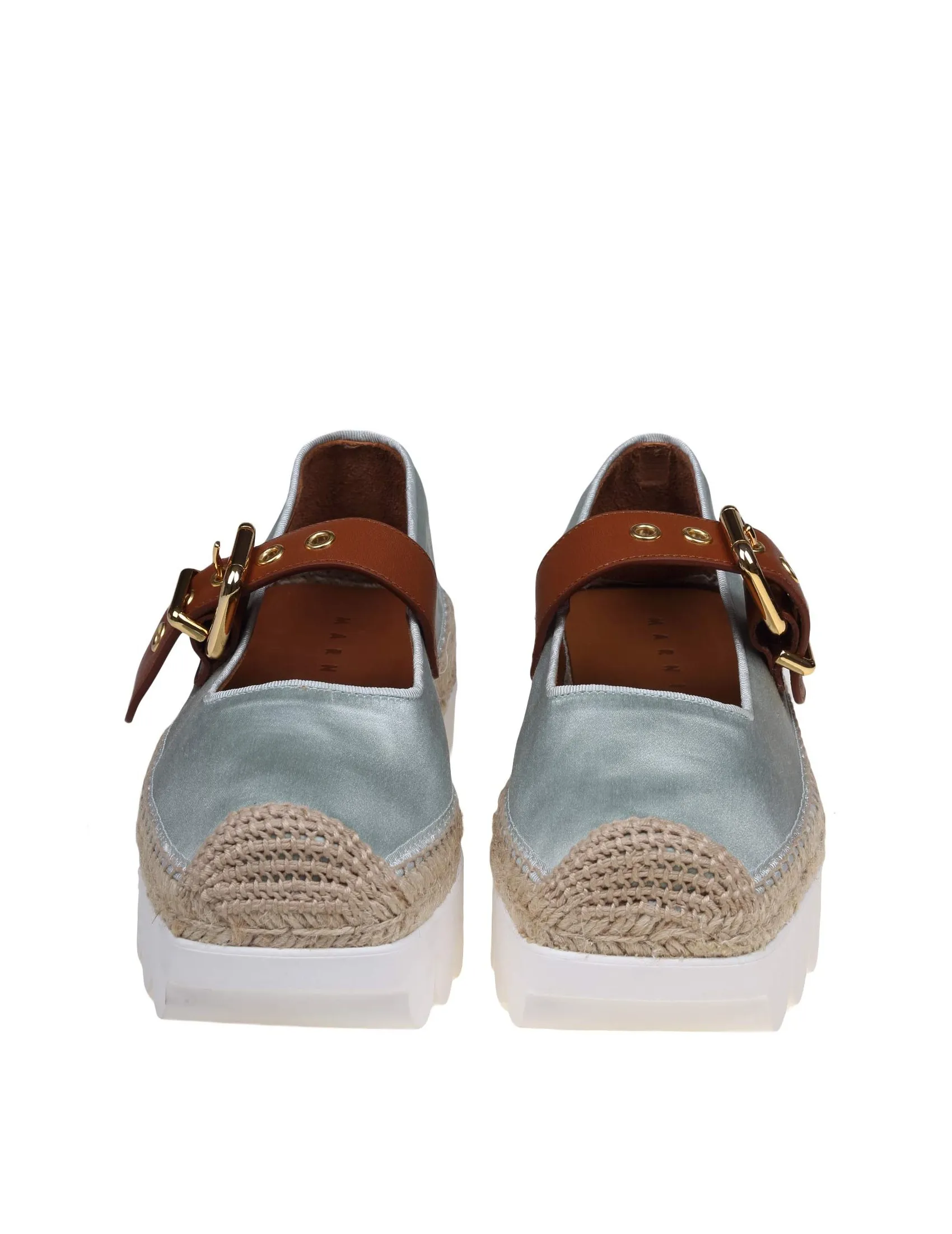 MARNI MARY JANE SNEAKERS IN LIGHT BLUE SATIN